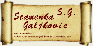 Stamenka Galjković vizit kartica